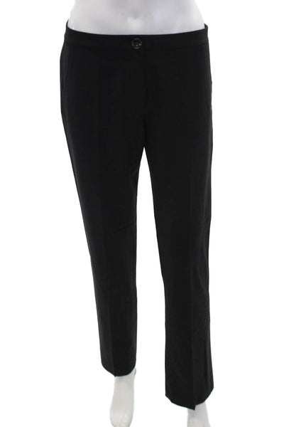 Theory Women's Button Closure Straight Leg Pocket Dress Pants Black Size 4
