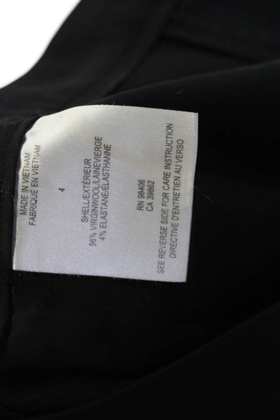 Theory Women's Button Closure Straight Leg Pocket Dress Pants Black Size 4