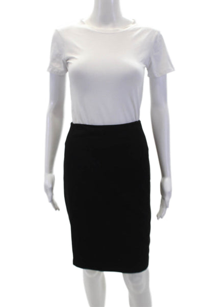 T Tahari Women's Hook Closure Slit Hem Lined A-Line Mini Skirt Black Size M