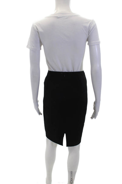 T Tahari Women's Hook Closure Slit Hem Lined A-Line Mini Skirt Black Size M