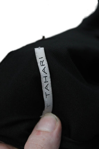 T Tahari Women's Hook Closure Slit Hem Lined A-Line Mini Skirt Black Size M