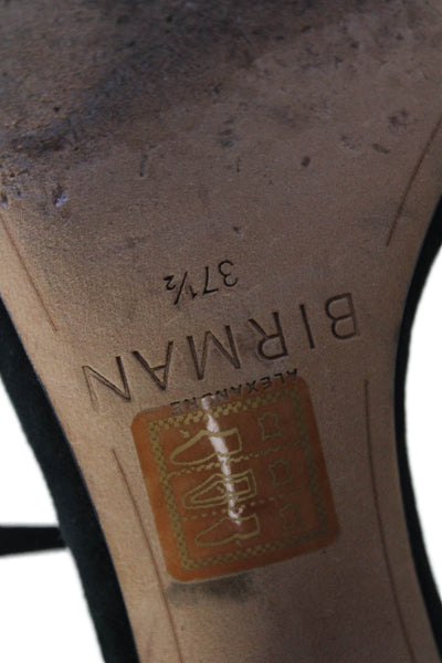 Alexandre Birman Womens Houndstooth Ankle Strap Sandals Black Size 37.5 7.5