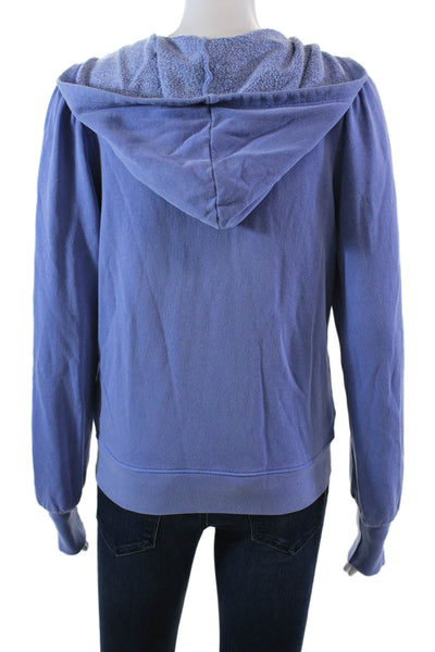 Sundry Womens Long Sleeve Front Zip Hoodie Sweatshirt Purple Cotton Size 0