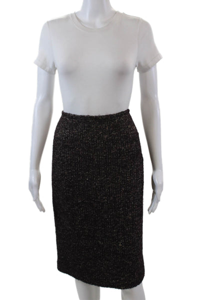Lafayette 148 New York Womens Alpaca Knee Length Pencil Skirt Purple Size 8