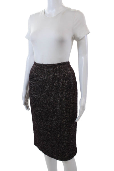 Lafayette 148 New York Womens Alpaca Knee Length Pencil Skirt Purple Size 8