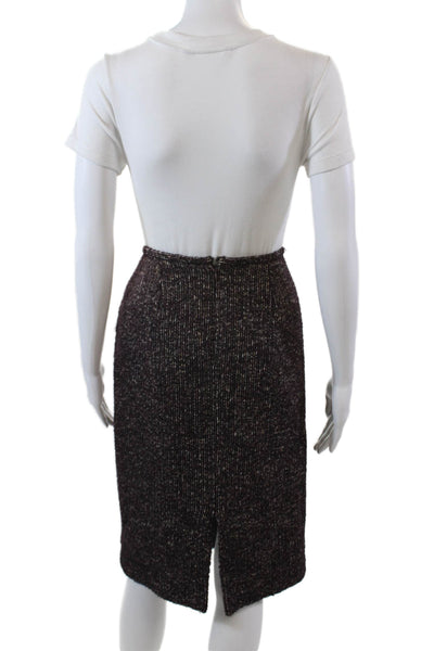 Lafayette 148 New York Womens Alpaca Knee Length Pencil Skirt Purple Size 8