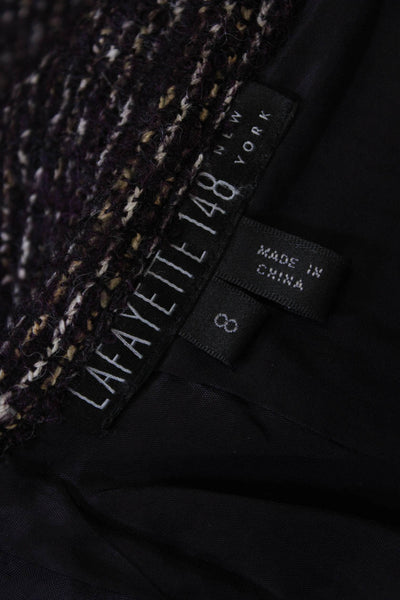 Lafayette 148 New York Womens Alpaca Knee Length Pencil Skirt Purple Size 8