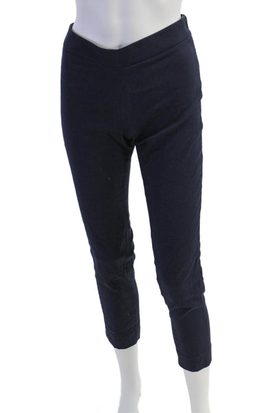 Emporio Armani Womens Side Zip Mid Rise Straight Leg Dress Pants Navy IT 38
