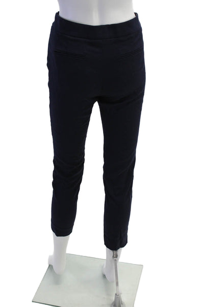 Emporio Armani Womens Side Zip Mid Rise Straight Leg Dress Pants Navy IT 38