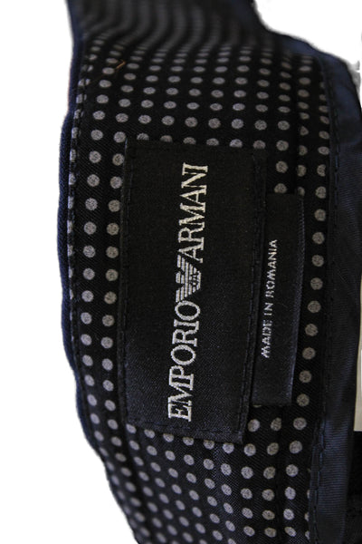 Emporio Armani Womens Side Zip Mid Rise Straight Leg Dress Pants Navy IT 38