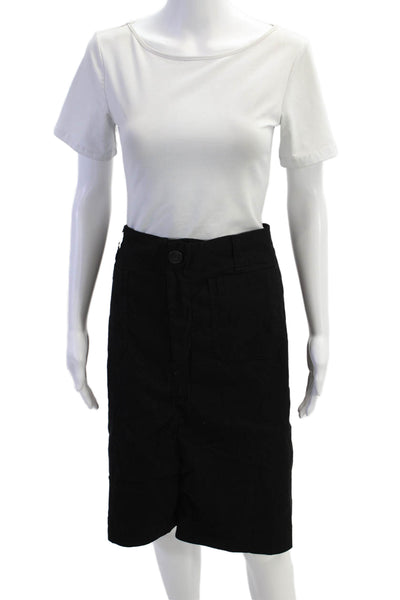 Maeve Anthropologie Womens Zipper Fly Pocket Front Pencil Skirt Black Size 2X
