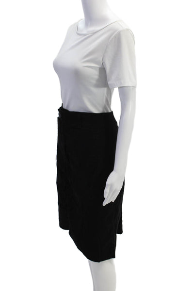 Maeve Anthropologie Womens Zipper Fly Pocket Front Pencil Skirt Black Size 2X
