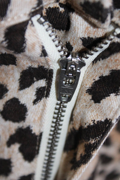 J Crew Women's Button Closure Unlined Pockets Animal Print Mini Skirt Size 6