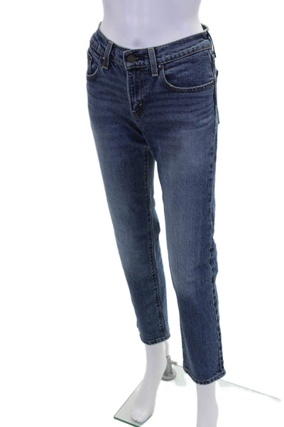 Levis Womens Zip Button Straight Leg Lined Denim Jeans Blue Size EUR 24