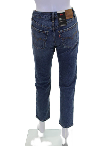 Levis Womens Zip Button Straight Leg Lined Denim Jeans Blue Size EUR 24