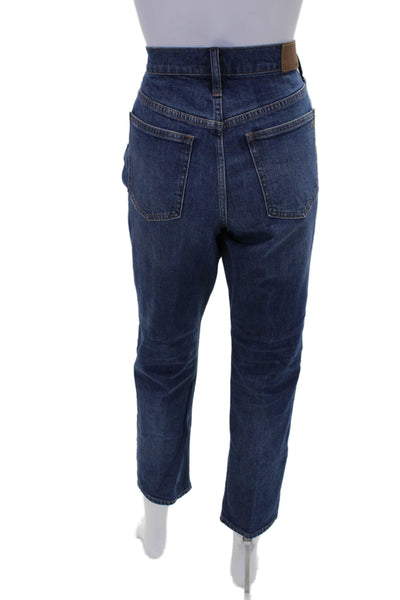 Madewell Womens Cotton Button Straight Leg Mid Wash Denim Jeans Blue Size EUR 27