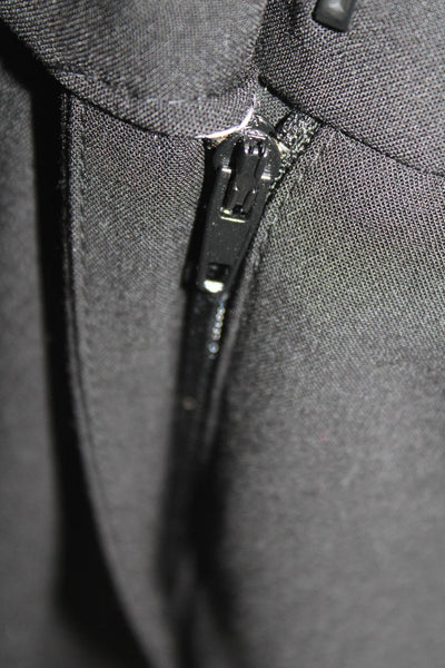 Calvin Klein Womens Zip Button Straight Leg Pleated Lined Dress Pants Black Size