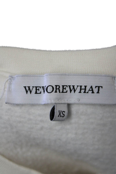 We Wore What Womens Long Sleeves Cropped Sweatshirt White Size Extra Small