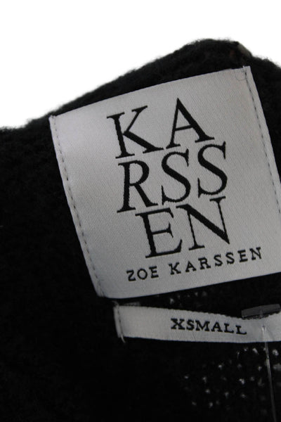 Karssen Zoe Karssen Womens Metallic Stripe Detail Long Cardigan Black Size XS