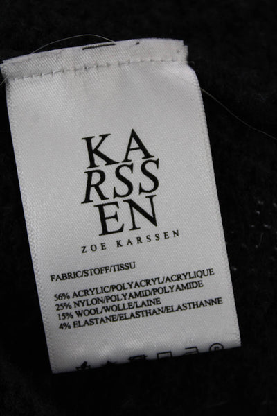 Karssen Zoe Karssen Womens Metallic Stripe Detail Long Cardigan Black Size XS