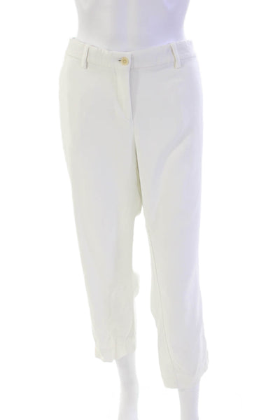 Etro Womens High Rise Slim Leg Dress Pant Trousers White Size EUR 48