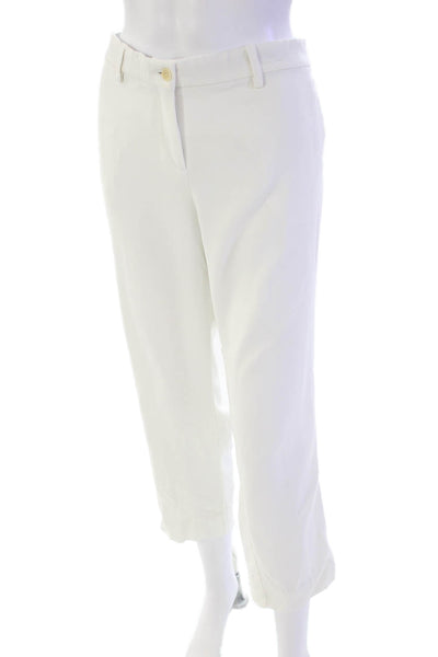 Etro Womens High Rise Slim Leg Dress Pant Trousers White Size EUR 48