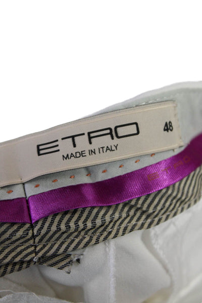 Etro Womens High Rise Slim Leg Dress Pant Trousers White Size EUR 48