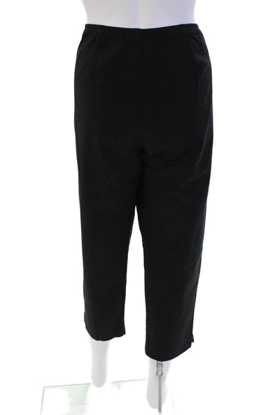 Eileen Fisher Womens Pull On Slim Leg High Rise Pants Black Size Petite Large
