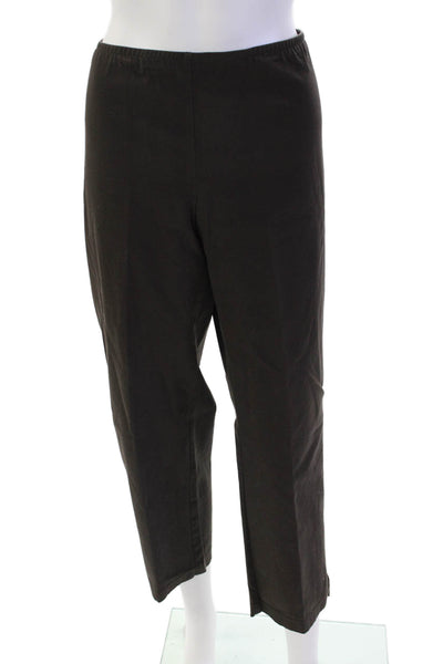 Eileen Fisher Womens High Rise Pull On Pants Chocolate Brown Size Petite Large