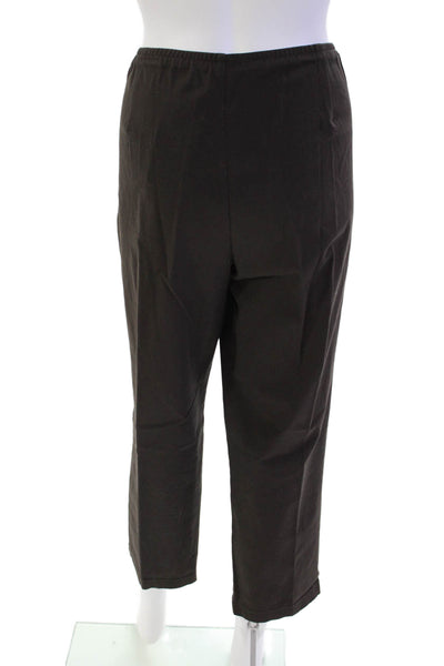 Eileen Fisher Womens High Rise Pull On Pants Chocolate Brown Size Petite Large