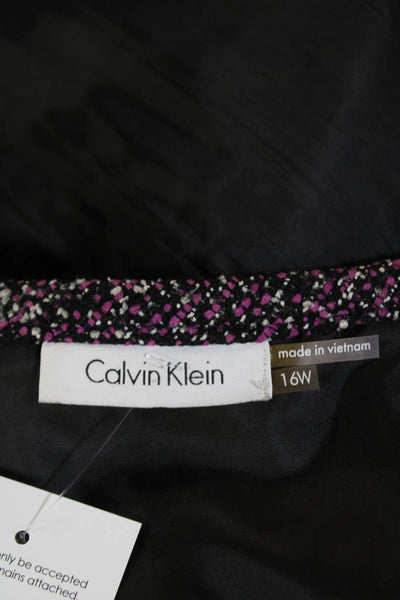 Calvin Klein Womens Zippered Straight Knee Length Skirt Pink Size 16W