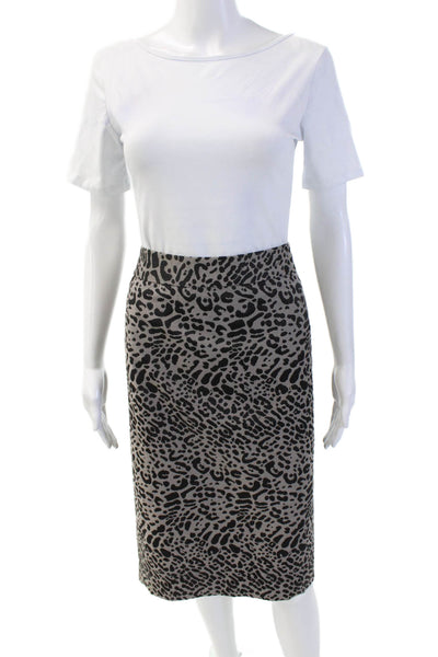 Calvin Klein Womens Cotton Animal Print Straight Midi Skirt Gray Size 18W