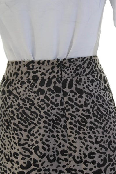 Calvin Klein Womens Cotton Animal Print Straight Midi Skirt Gray Size 18W