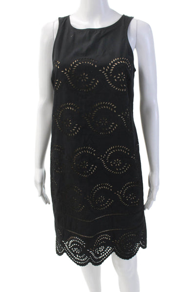 Marc By Marc Jacobs Womens Sleeveless Round Neck Eyelet Mini Dress Black Size XS