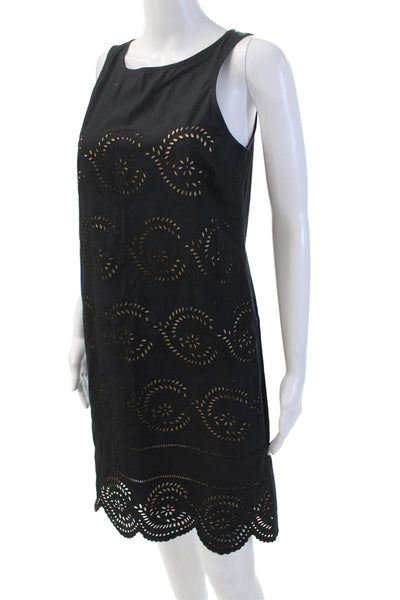 Marc By Marc Jacobs Womens Sleeveless Round Neck Eyelet Mini Dress Black Size XS