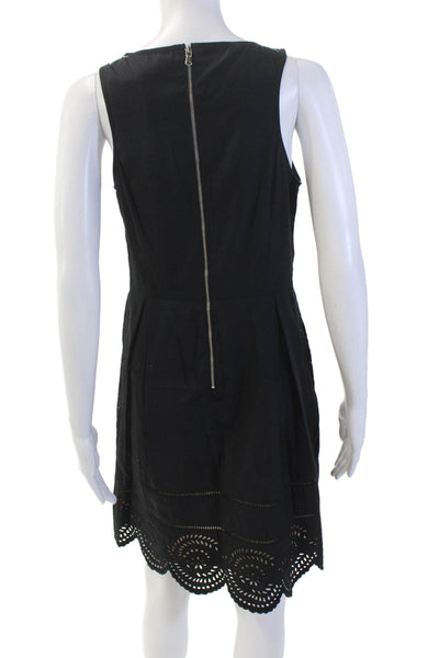 Marc By Marc Jacobs Womens Sleeveless Round Neck Eyelet Mini Dress Black Size XS