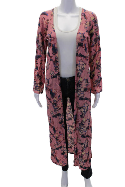 IRO Womens Floral Print Long Sleeves Adorable Wrap Blouse Pink Size EUR 32