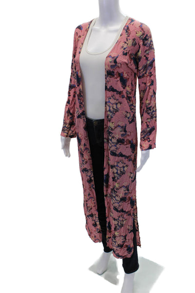 IRO Womens Floral Print Long Sleeves Adorable Wrap Blouse Pink Size EUR 32