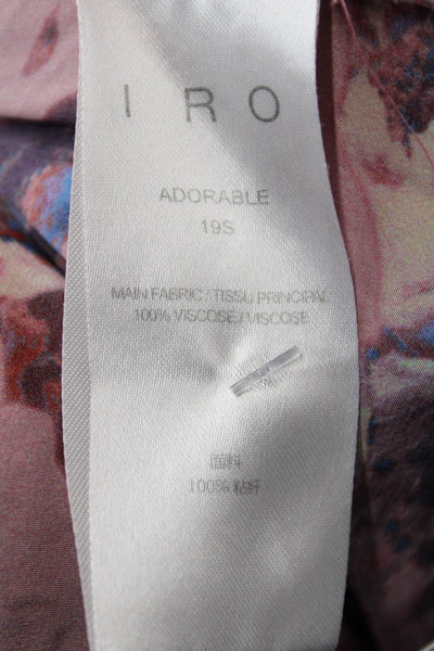 IRO Womens Floral Print Long Sleeves Adorable Wrap Blouse Pink Size EUR 32
