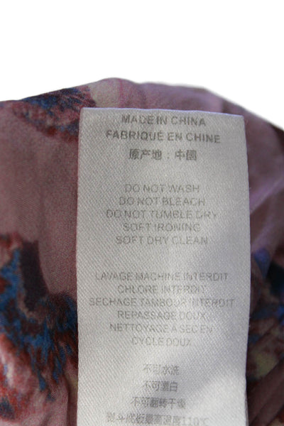 IRO Womens Floral Print Long Sleeves Adorable Wrap Blouse Pink Size EUR 32