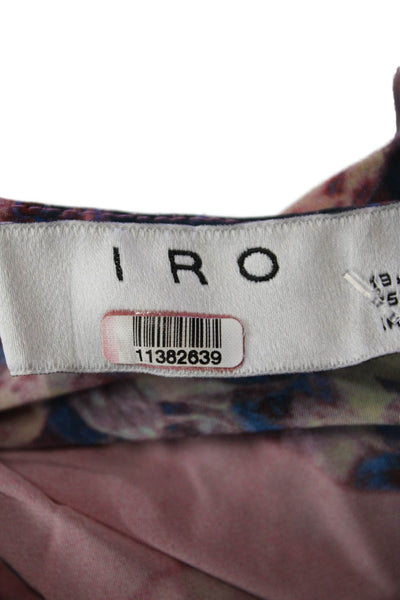 IRO Womens Floral Print Long Sleeves Adorable Wrap Blouse Pink Size EUR 32