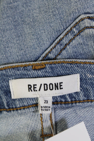 Re/Done Womens Cotton Distressed Ankle Detail Mid Rise Casual Jeans Blue Size 23