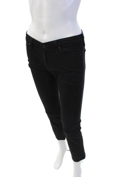 AG Adriano Goldschmied Womens Cotton Low Rise Boot Cut Jeans Black Size 26