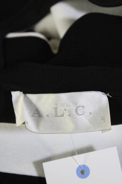ALC Womens Crew Neck Stretch Sleeveless Color Block Crop Top Black Size XS