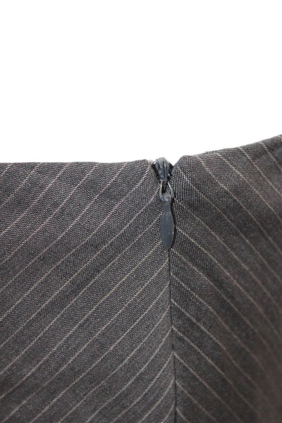 Piazza Sempione Womens Pinstriped Pencil Skirt Gray Wool Size Italian 40