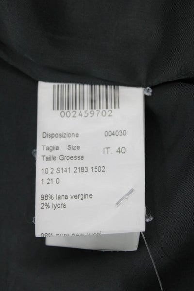 Piazza Sempione Womens Pinstriped Pencil Skirt Gray Wool Size Italian 40