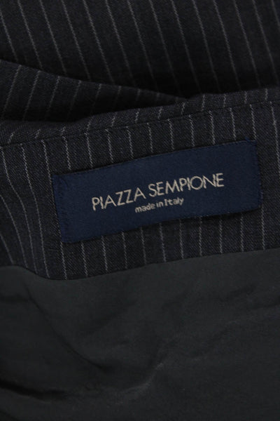 Piazza Sempione Womens Pinstriped Pencil Skirt Gray Wool Size Italian 40