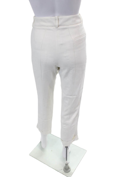 Silvia Tcherassi Womens Zip Lined Pleated Straight Leg Dress Pants White Size 04