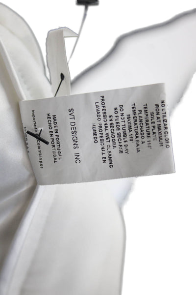 Silvia Tcherassi Womens Zip Lined Pleated Straight Leg Dress Pants White Size 04