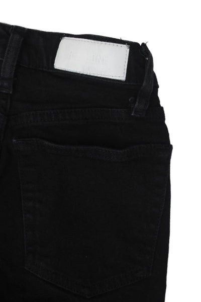 Re/Done Womens Button Fly High Rise Distressed Skinny Jeans Gray Denim Size 24